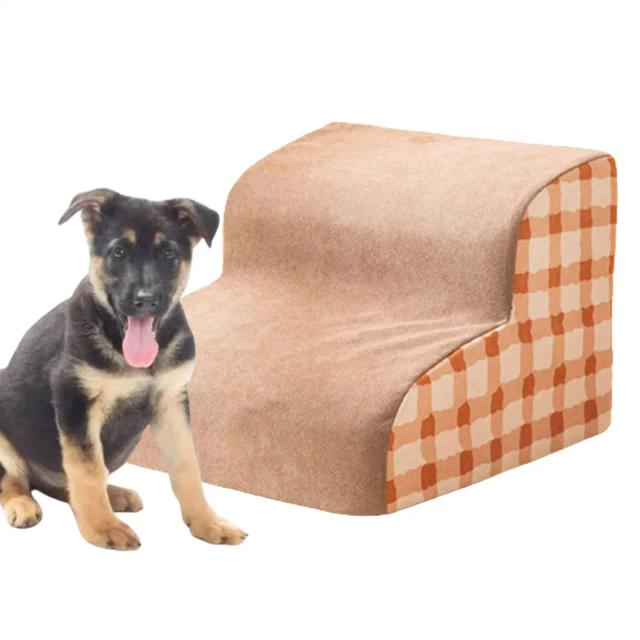 Rampa Removível Antiderrapante para Escalada de Pequenos Animais, Escada Portátil para Cães e Gatos com 4 Degraus