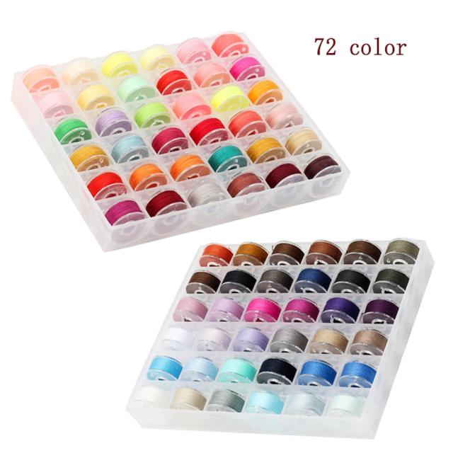 Conjunto de 72 Carretéis de Linha de Costura Multicoloridos com Bobinas de Plástico para Máquinas de Costura