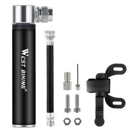Bomba De Bicicleta Portátil Bomba De Bicicleta Compacta Portátil Com Medidor De Pressão 160 PSI Bomba De Ar Para Bicicletas Bolas De Natação Anel Inflável - Image 1
