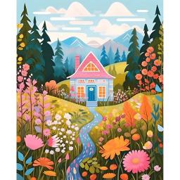 Kit de Pintura por Números para Adultos, DIY, Acrílico, Digital, Pintura a Óleo, Tela, Arte da Parede, Presente, Sem Moldura, Montanhas e Montanhas - Image 1