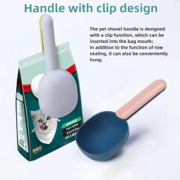 Colher de alimentação para animais de estimação Pá de alimentos Colher com saco selado Colheres Clip Alimentadores para animais de estimação Suprimentos para cachorros e gatinhos Acessórios para cães e gatos - Image 2