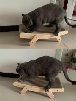 Cat Scratcher Board Frame de madeira, cama raspadores destacável, 3 em 1 arranhador, brinquedos anti-risco, treinamento, gatos de garra de moagem - Image 6