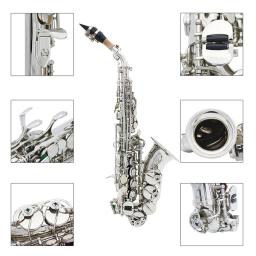 SLADE-Saxofone soprano de bronze com bocal e palhetas caso, saxofone Tom Bb, gravado floral, sopros instrumento peças e acessórios - Image 6