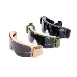 Óculos táticos 3 lentes airsoft balístico óculos de proteção à prova de vento caça paintball - Image 2