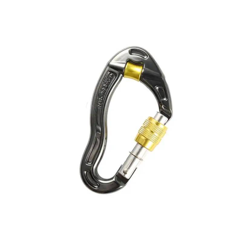 Mosquetão de escalada para espeleologia de montanhismo, corda antiderrapante, trava principal em formato de peixe, gancho de travamento com polia fina - Image 1