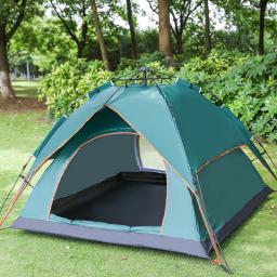 Barraca de acampamento multifuncional com dupla camada, 3 a 4 pessoas, instalação instantânea, proteção do sol para praia, viagem e caminhada - Image 1