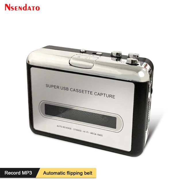 Conversor Cassete para MP3 Portátil USB-C - Captura Áudio e Música