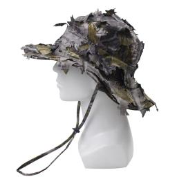 Camuflagem dos homens Boonie Chapéus, 3D Folhas Tactical Cap, Ghillie Caps, Hunter, Sniper, Pesca, Sombrinha, Caça Acessórios - Image 6