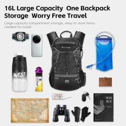 West biking saco de ciclismo ao ar livre 7l/16l respirável hidratação mochila leve corrida escalada caminhadas viagem bicicleta saco água - Image 2