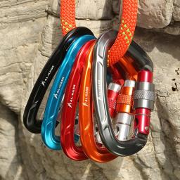 Escalada mosquetão 25kn montanhismo profissional d forma parafuso portão de bloqueio fivela carabiners ascend equipement - Image 1