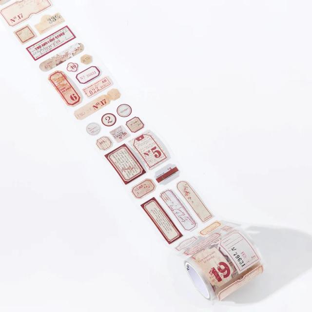 Fitas Adesivas Decorativas em Lote: Rótulos Antigos para Scrapbooking e DIY em Estilo de Desenhos Animados