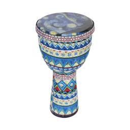 Mão Africano Tambor com Arte Padrões Coloridos, Portátil Djembe Drum, Instrumento de Percussão, Pandeiro Presente, 8 em - Image 6