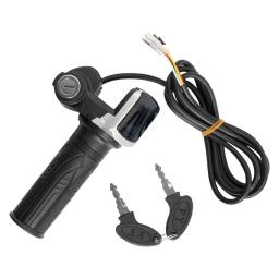 36v 48v 60v bicicleta elétrica aperto do acelerador e-bike guiador com bloqueio ebike scooter acelerador indicador de energia chave display led - Image 6