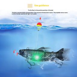 Recarregável Robotic Fish Lure, isca de hélice-motorista auto-natação, isca de LED eletrônico, novo, 90mm, 20g - Image 5