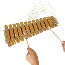 Glockenspiel-Xilofone de madeira com chaves metálicas, 13 notas, percussão clássica com 2 baquetas, presente para iniciantes e estudantes - Image 2
