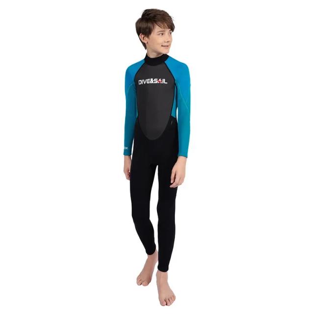 Terno de Mergulho Infantil One Piece em Neoprene de 2,5mm para Meninos e Meninas - Fato de Manga Comprida para Surf e Mergulho no Inverno