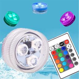 O controlo a distância submergível 3 conduziu a luz subaquática com bateria, luz da noite do rgb, para o tanque de peixes, piscina, festa de casamento - Image 4