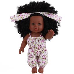 35cm americano africano preto boneca renascer kawaii bebê nascido menina boneca com roupas explosão cabeça brinquedos para meninas consolador brinquedos - Image 4