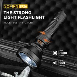 Sofirn EDC lanterna tática recarregável, portátil, poderoso, 21700 tocha, Camping luz LED, caminhadas lâmpada, 2000lm, tipo-C, SF26, IPX-8 - Image 2