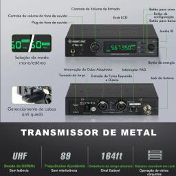 Sistema de monitor intra-auricular estéreo sem fio UHF Phenyx Pro, IEM sem fio, frequência selecionável de banda de 500 MHz, operação montável em rack para palco, estúdio, exposição, palestra, discurso (PTM-10) - Image 3