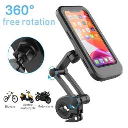 Suporte do telefone de bicicleta à prova d'água ajustável, bicicleta universal, guidão da motocicleta, caixa magnética, suporte do telefone celular - Image 3