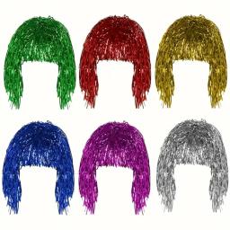 Perucas Cosplay Coloridas Vibrantes com Chapéus Divertidos, Ideal para Discoteca, Bolas, Festas de Aniversário, Reuniões de Grupo, 1Pc - Image 6