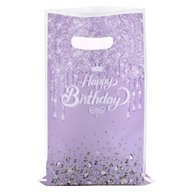 Saco de Presente Plástico Popp Pearlescent para Aniversário, Embalagem de Doces Infantis, 10-50 Peças por Lote
