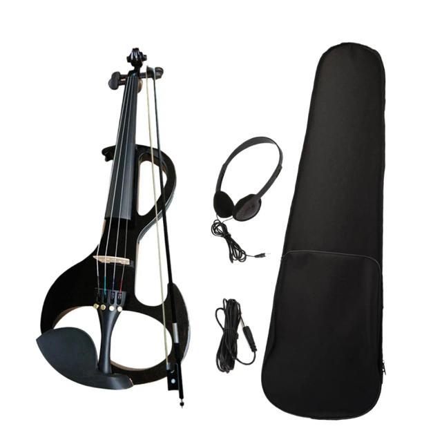 Violino Elétrico 4/4 para Adultos com Estojo Rígido - Conjunto Completo de Instrumentos de Cordas