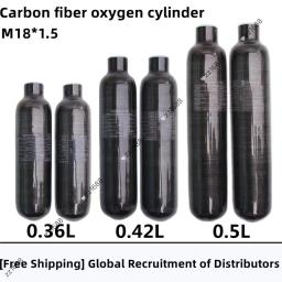 Tanque do cilindro HPA da fibra do carbono, cilindro de gás de alta pressão, caça do mergulho de FX, M18, 1,5, 4500Psi, 300Bar, 30Mpa, 0.36L, 0.42L, 0.5L - Image 1