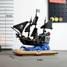 Pérola Criativa Navio Pirata Conjunto De Blocos De Construção, Navio De Aventura DIY, Tijolo De Construção De Livros, Decoração Para Casa, Brinquedo Infantil - Image 5