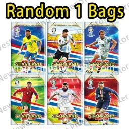 Álbum de Coleção Flash Card, 3D Football Card, Stars World, C Ronaldo, Messi Vivo, 55 pcs, 288 pcs - Image 1