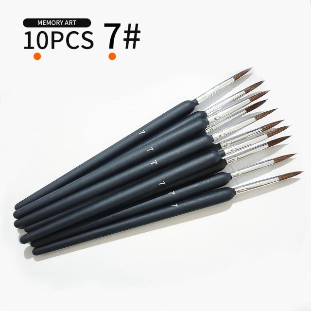Conjunto de Pincéis de Pintura em Miniatura Profissionais com Cerdas de Nylon para Aquarela e Acrílica