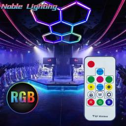 Kits De Iluminação Hexagonal RGB Com LEDs De Mudança De Cor, Efeitos De Iluminação Personalizados, Sala De Esportes E, Ginásio, Bar, Dance Hall - Image 3