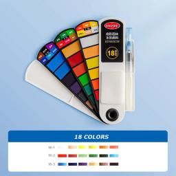 Ferramentas portáteis para pintura aquarela para estudantes, ventilador sólido, ferramentas de arte, 24 cores - Image 5
