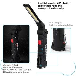 Recarregável Camping Lanterna LED, Luz de trabalho com ímã e gancho, IP64 impermeável, 5 modos de iluminação, Adequado para trabalho noturno - Image 5