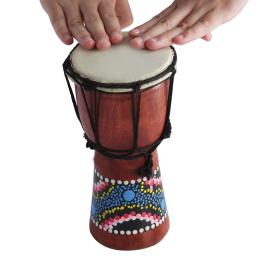 Portátil Africano Mão Tambor para Crianças, Instrumento De Percussão, Arte Colorida Padrão, Luz Tambourine, Presente - Image 4