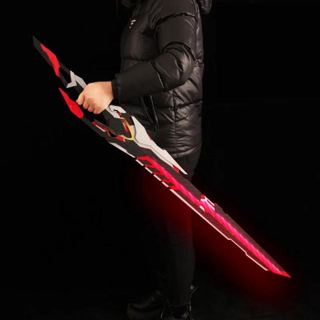 Espada de luz brilhante com suporte para meninos, katana acrílica de 120cm para cosplay e exibição, modelo Luo Feng Sombra de Sangue