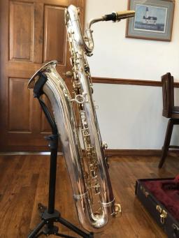 Jupiter JBS-893 E saxofone barítono plano, corpo prateado, laca dourada, instrumento chave, sax de latão com boquilha Case, Novo - Image 3