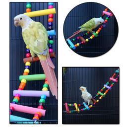 Multicolor Madeira Suspensão Escalada Escada Brinquedos, 12 Passo Escadas, Ponte Colorida, Swing para Pássaros, Papagaio, Periquito, Calopsita, Budgie - Image 6