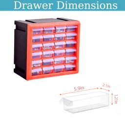 Armário organizador de armazenamento de ferragens e artesanato, gavetas com 6/24 compartimentos, caixas de peças, caixa de ferramentas de plástico, caixas de armazenamento de parafusos - Image 4