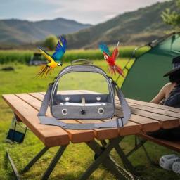 Gaiola De Viagem De Pássaro Portátil Com Em Pé, Papagaio Transportador, Respirável Pet Travel Bag gaiolas para pássaro - Image 4