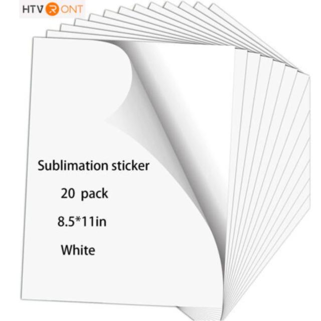 Folhas de Vinil Adesivo Impermeáveis Brancas e Transparentes para Sublimação - Pacote com 20 Peças para Vidro e Copos