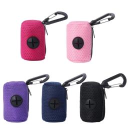 Saco lixo para animais estimação, dispensador saco cocô cães, tecido malha, dispensador saco cocô com - Image 1
