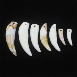 Lobo Dentes Encantos para Fazer Jóias, Contas de Resina, Pingentes Chifre Marfim, Acrílico, Acessórios DIY, 20Pcs, 30Pcs, 100Pcs - Image 2