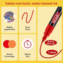 Jupai 24 cores canetas marcadoras de tinta acrílica plumones 1mm ponto extra fino protetor solar à prova d'água kit de arte não desbotada para crianças diy cra - Image 5
