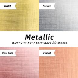 Cardstock Metálico Heavyweight Stock Folhas, Texturizado, Premium Grosso Cartão Stock Papel para Artes Cartão Fazendo Scrapbooking Crianças Artesanato - Image 3