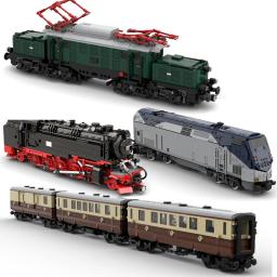 Modelo de exibição do trem locomotivo motorizado, blocos de construção, tijolos locomotivos, motor a vapor HSB, E 94, MOC, construção brinquedos, presentes - Image 1