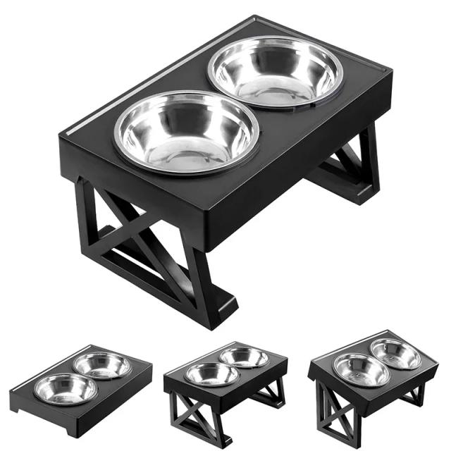 Comedouro Elevado Ajustável para Cães Médios e Grandes com Design Slow Feeding e Suporte para Água