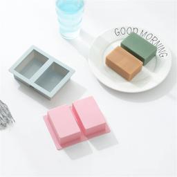 2 cavidade 3d moldes de sabão silicone artesanal massagem terapia barra fazendo ferramentas molde diy retângulo forma sabonetes resina artesanato - Image 2
