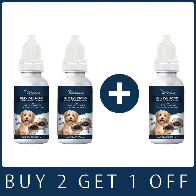 Colírio Pet para Cães e Gatos - Remove Marcas de Lágrima, Alivia Coceira Ocular e Promove Limpeza Suave - 10ml